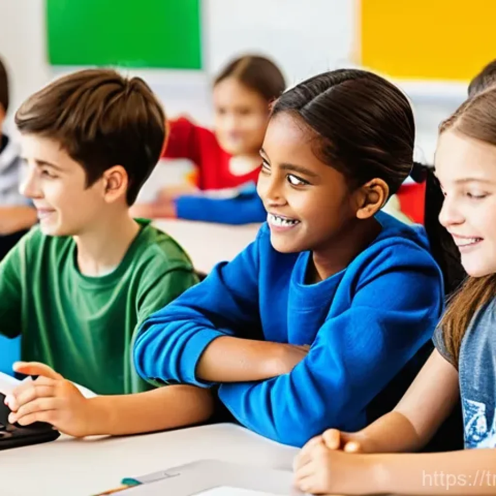 코딩교육지도사와 디지털 전환 시대의 교육 - **Prompt:** A vibrant and bustling coding workshop for children aged 7-12, set in a brightly lit, mo...