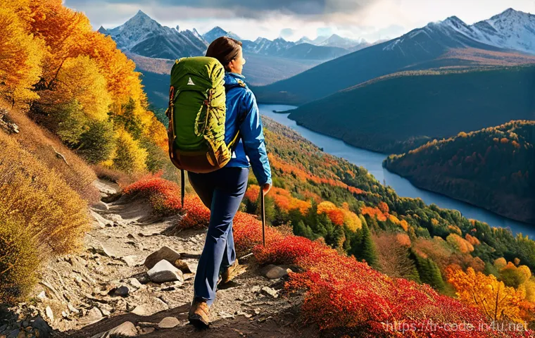코딩교육지도사와 학습 활동 평가 사례 - **Prompt 1: Autumn Mountain Adventure**
"A vibrant, photorealistic image of a young woman, in he...