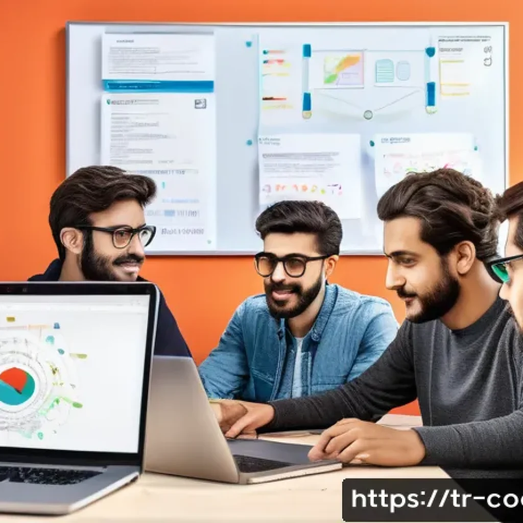 코딩교육지도사로서 자주 받는 질문 - A detailed, vibrant digital illustration of a diverse group of Turkish beginner programmers sitting ...