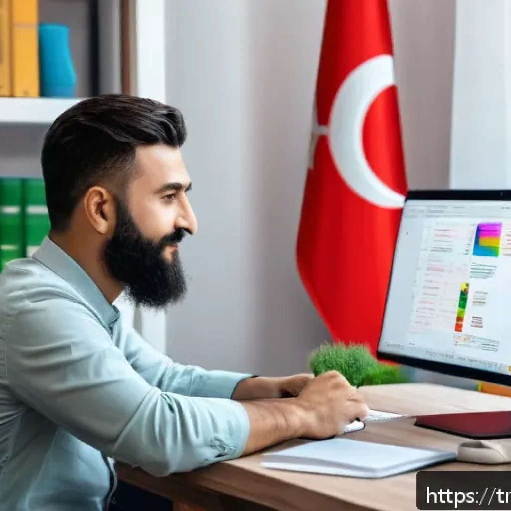 코딩교육지도사 자격증 취득 난이도 분석 - A modern Turkish coding instructor in a bright, well-organized home office, sitting at a desk with m...